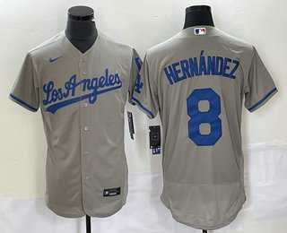 Men's Los Angeles Dodgers #8 Kike Hernandez Grey Stitched Flex Base Nike Jersey,We sell and wholesale Men's Los Angeles Dodgers #8 Kike Hernandez Grey Stitched Flex Base Nike Jersey on line form chian!